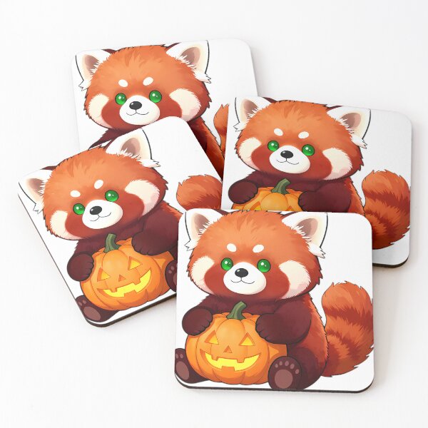 Item preview, Cute Red Panda Hugging Jack-o'-Lantern Pumpkin designed and sold by pumsquare.