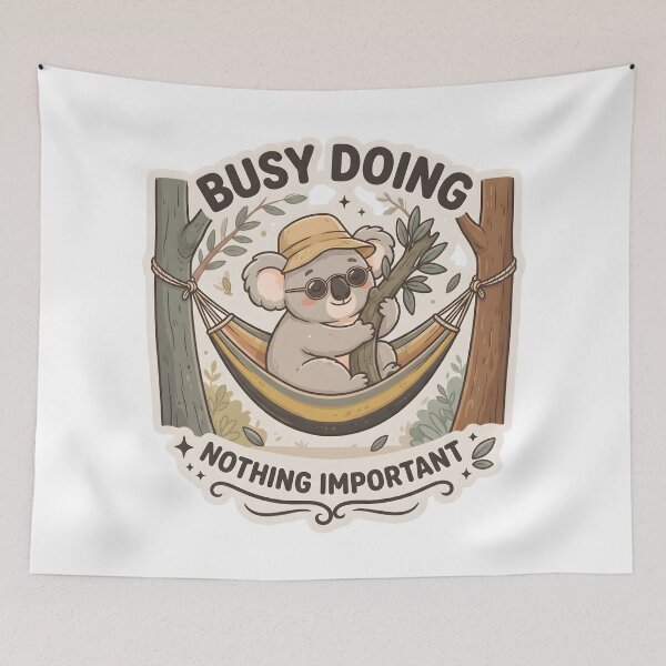 Item preview, Cozy Koala Relaxing In Hammock Woodland Illustration designed and sold by StickerNestYou.