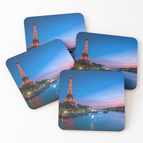Item preview, Eiffel tower across the river Siene at dusk designed and sold by assaf.
