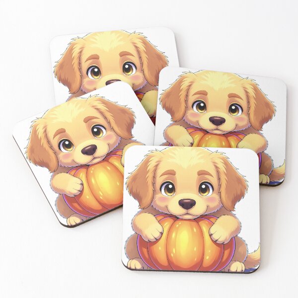 Item preview, Cute Golden Retriever Puppy Hugging Warm Autumn Pumpkin designed and sold by pumsquare.