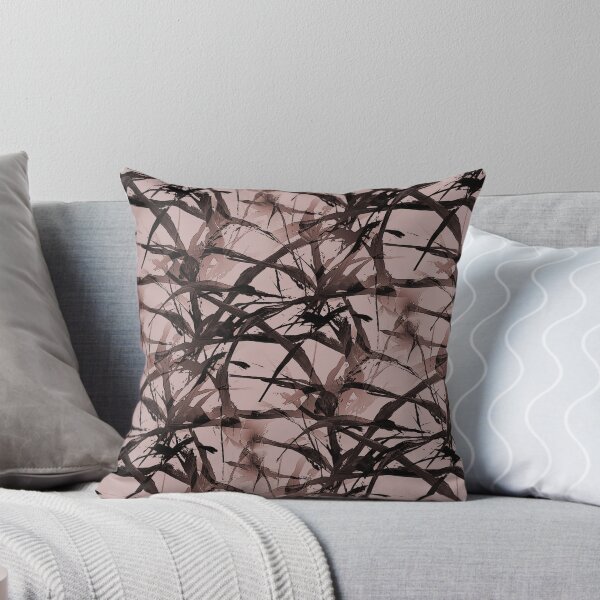 Item preview, Foliage Short Grass Abstract in Black and Peach designed and sold by Artistestella.