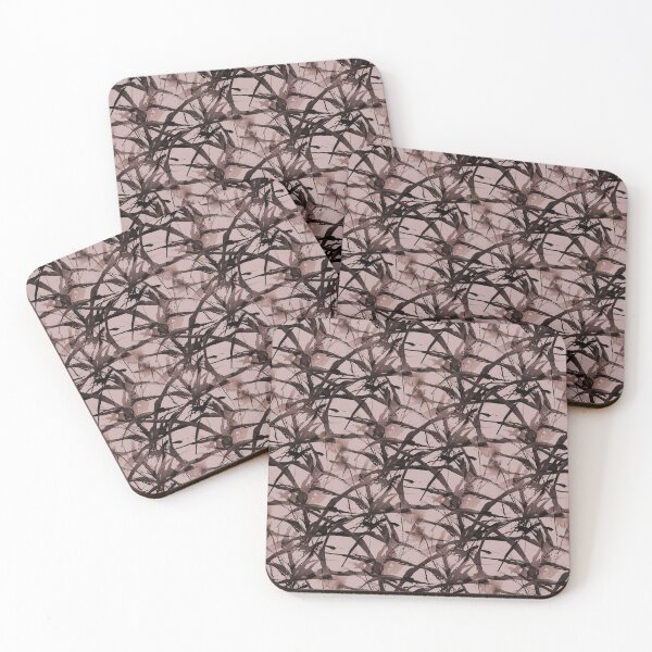 Item preview, Foliage Short Grass Abstract in Black and Peach designed and sold by Artistestella.