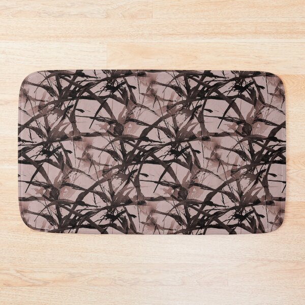 Item preview, Foliage Short Grass Abstract in Black and Peach designed and sold by Artistestella.