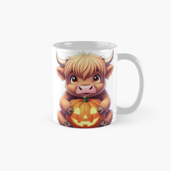Item preview, Cute Baby Highland Cow Hugging Carved Autumn Pumpkin designed and sold by pumsquare.