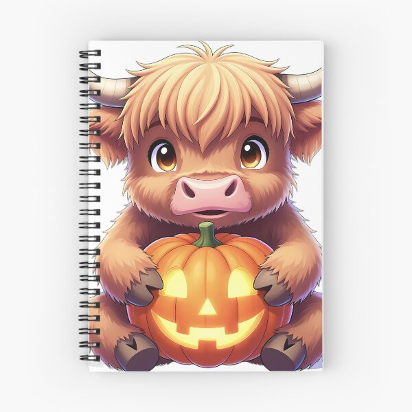 Item preview, Cute Baby Highland Cow Hugging Carved Autumn Pumpkin designed and sold by pumsquare.