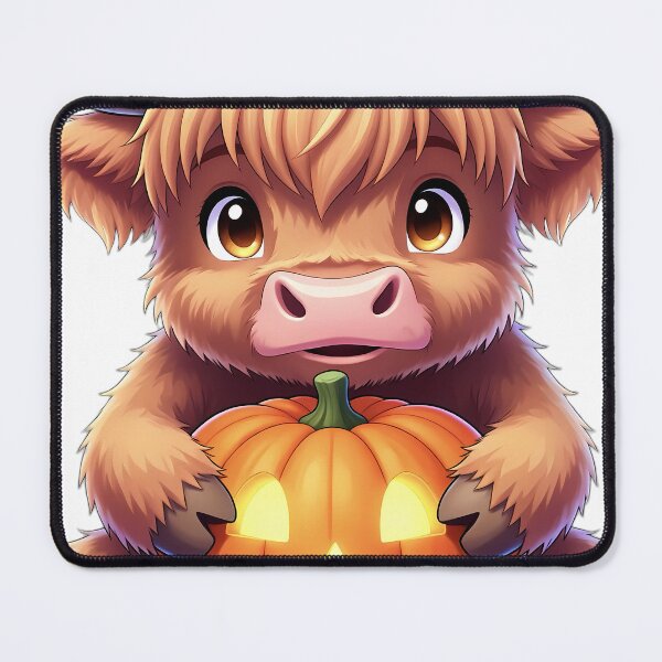 Item preview, Cute Baby Highland Cow Hugging Carved Autumn Pumpkin designed and sold by pumsquare.