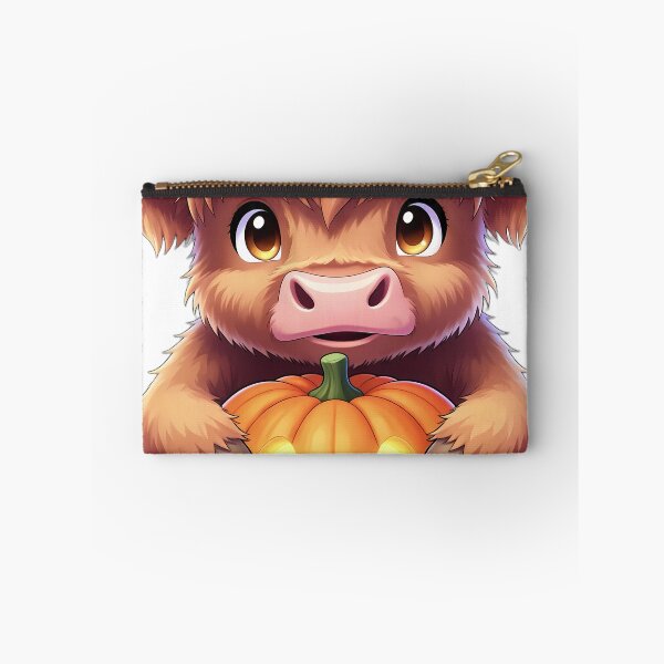 Item preview, Cute Baby Highland Cow Hugging Carved Autumn Pumpkin designed and sold by pumsquare.