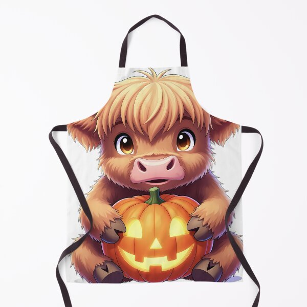 Item preview, Cute Baby Highland Cow Hugging Carved Autumn Pumpkin designed and sold by pumsquare.