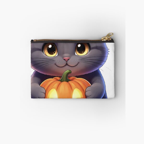 Item preview, Cute Scottish Fold Kitten Hugging Glowing Jack-o'-Lantern Pumpkin designed and sold by pumsquare.