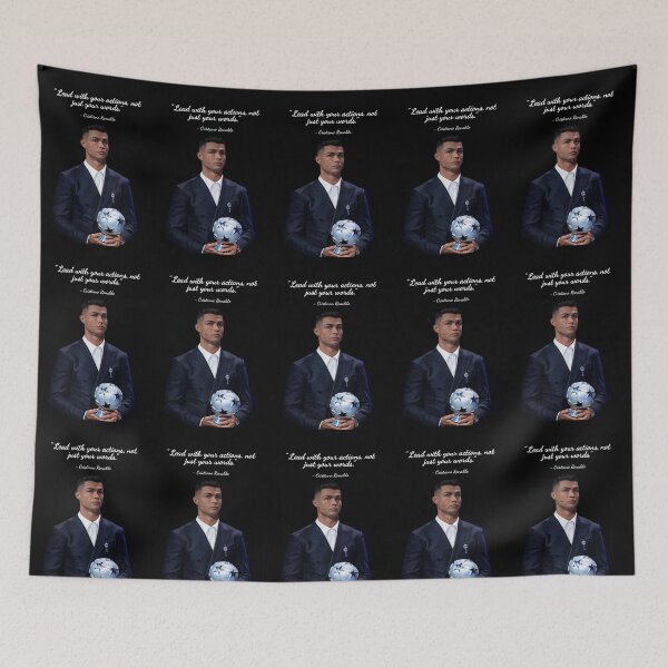 Item preview, Lead With Your Actions Not Just Your Words Cristiano Ronaldo Inspiring Motivational Quote CR7 Portrait designed and sold by Matt_Smith.