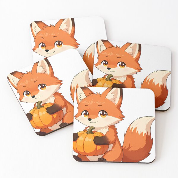 Item preview, Cute Red Fox Kit Hugging Vibrant Autumn Pumpkin designed and sold by pumsquare.