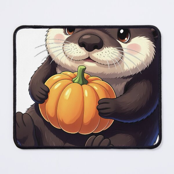 Item preview, Cute Sea Otter Floating and Hugging Mini Autumn Pumpkin designed and sold by pumsquare.