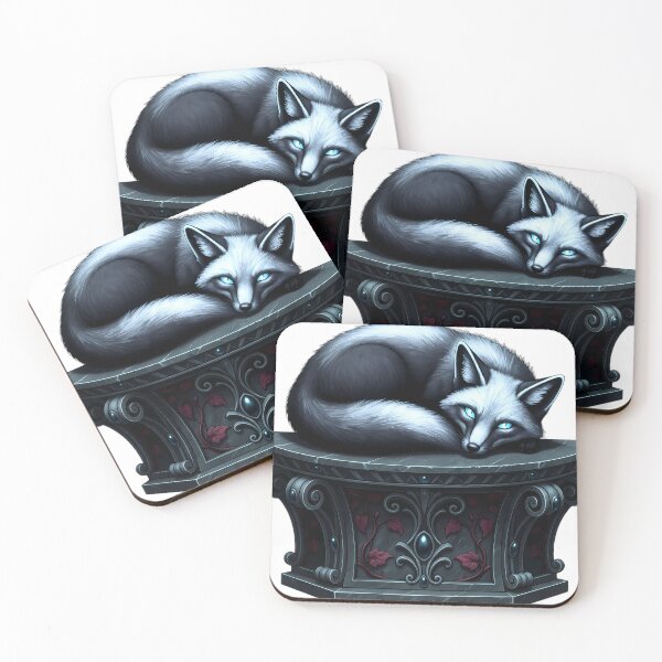 Item preview, Gothic Silver Fox Slumbering Mabon Altar designed and sold by IllumeInk.