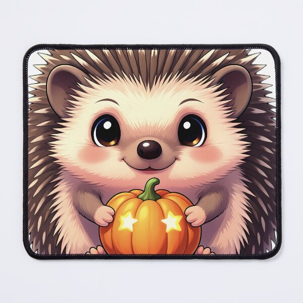 Item preview, Cute European Hedgehog Hugging Little Jack-o'-Lantern Pumpkin designed and sold by pumsquare.