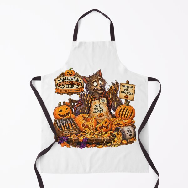 Item preview, ⚡HALLOWEEN OVERACHIEVERS CLUB - Wally Werewolf’s Pumpkin Carving Catastrophe designed and sold by WheelieGdArt.
