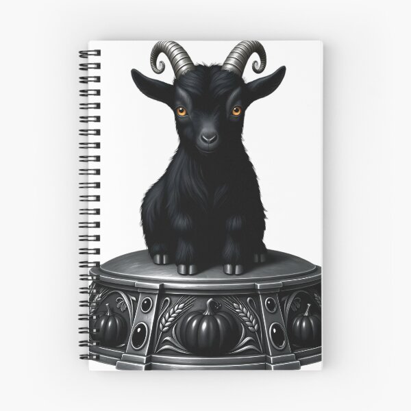 Item preview, Gothic Black Goat Kid Carved Pewter Mabon Altar designed and sold by IllumeInk.