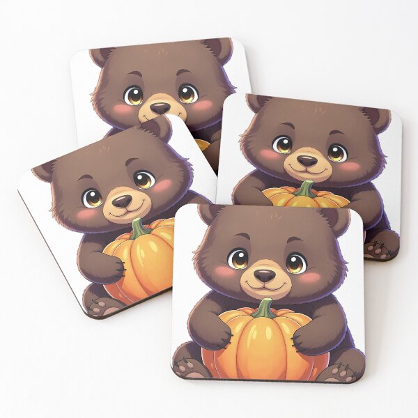 Item preview, Cute Brown Bear Cub Hugging Round Autumn Pumpkin designed and sold by pumsquare.
