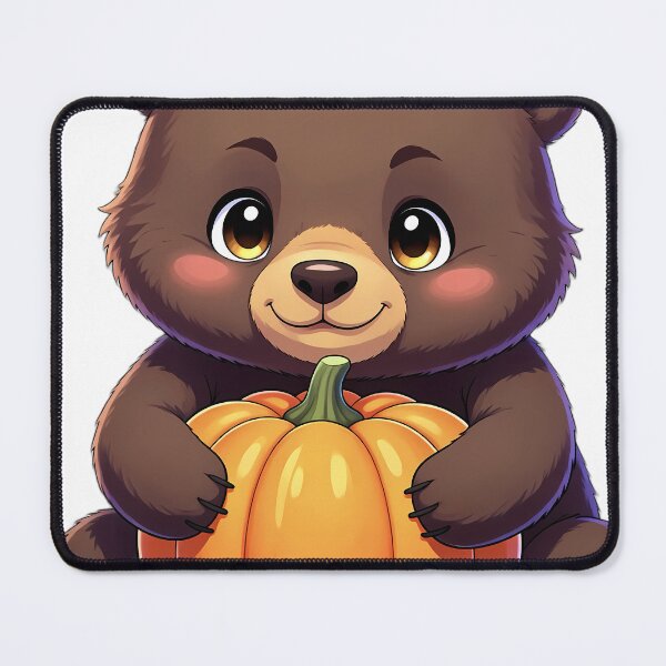 Item preview, Cute Brown Bear Cub Hugging Round Autumn Pumpkin designed and sold by pumsquare.