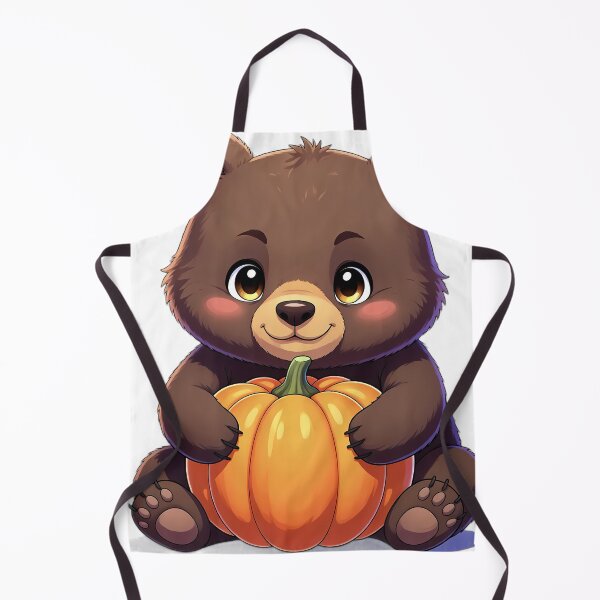 Item preview, Cute Brown Bear Cub Hugging Round Autumn Pumpkin designed and sold by pumsquare.