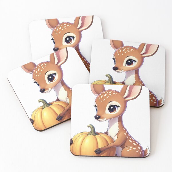 Item preview, Cute Deer Fawn Hugging Golden Autumn Pumpkin designed and sold by pumsquare.