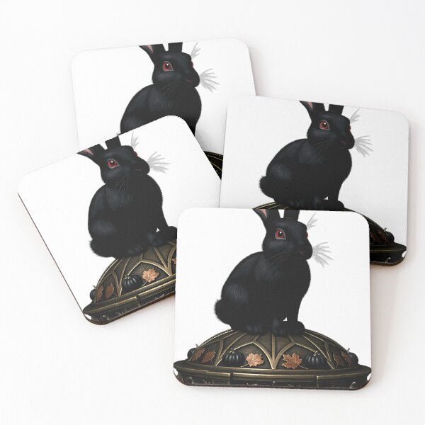 Item preview, Gothic Black Rabbit Carved Mabon Altar designed and sold by IllumeInk.