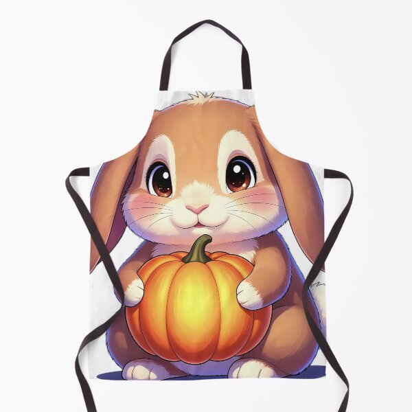Item preview, Cute Holland Lop Bunny Hugging Glowing Autumn Pumpkin designed and sold by pumsquare.