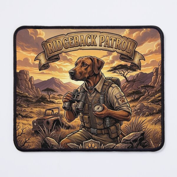 Item preview, Rhodesian Ridgeback Safari Guide: African Savannah Patrol Dog Art designed and sold by ODELUNITY.