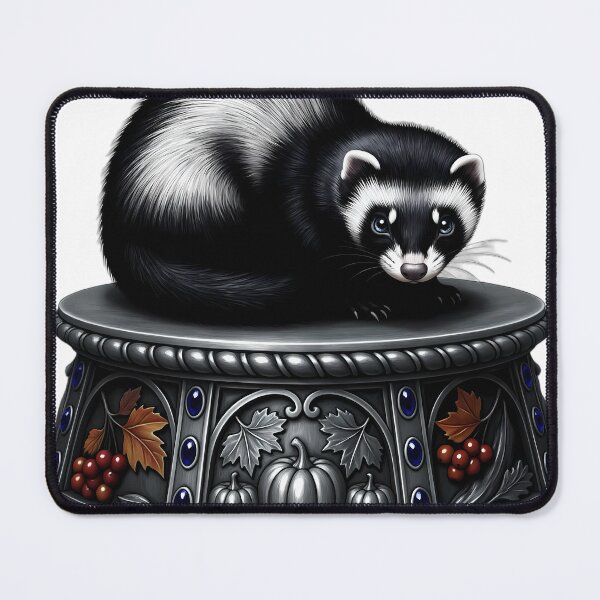 Item preview, Gothic Shadow Ferret Carved Pewter Mabon Altar designed and sold by IllumeInk.