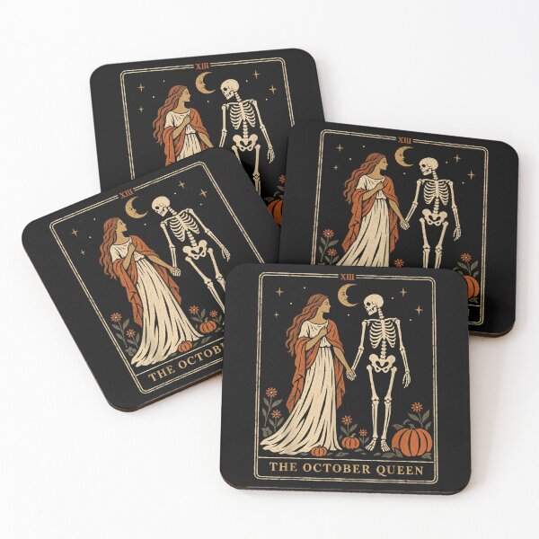 Item preview, The October Queen Vintage Halloween Skeleton Tarot Card  designed and sold by Daisy Grimes.