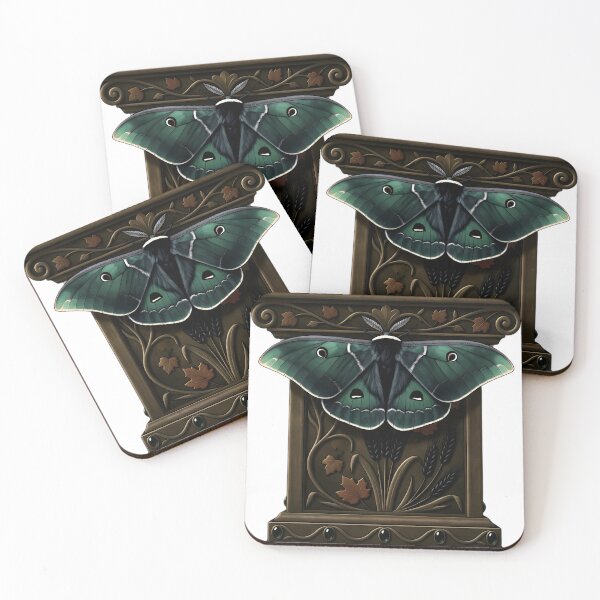 Item preview, Gothic Luna Moth Emerald Mabon Altar designed and sold by IllumeInk.
