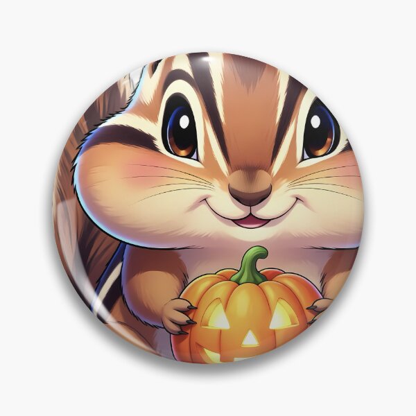 Item preview, Cute Chipmunk Hugging Little Carved Autumn Pumpkin designed and sold by pumsquare.