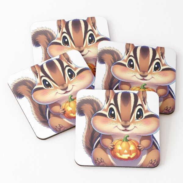 Item preview, Cute Chipmunk Hugging Little Carved Autumn Pumpkin designed and sold by pumsquare.