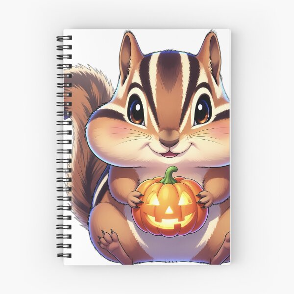 Item preview, Cute Chipmunk Hugging Little Carved Autumn Pumpkin designed and sold by pumsquare.