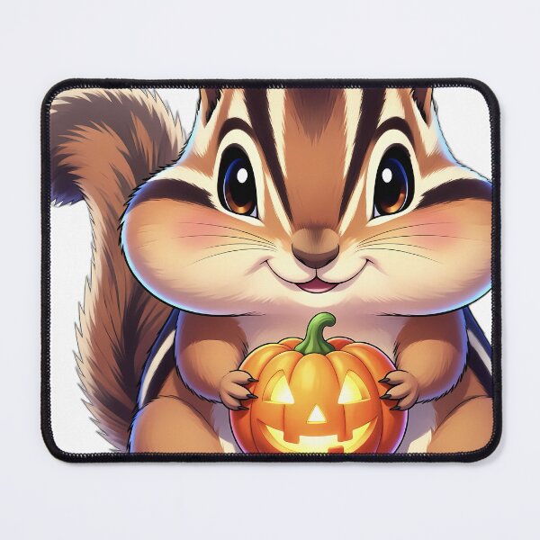 Item preview, Cute Chipmunk Hugging Little Carved Autumn Pumpkin designed and sold by pumsquare.
