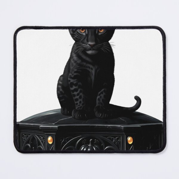 Item preview, Gothic Black Panther Cub Carved Obsidian Mabon Altar designed and sold by IllumeInk.