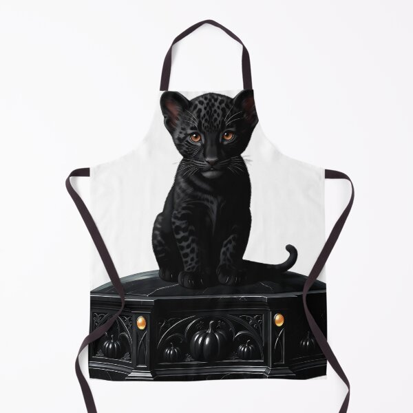 Item preview, Gothic Black Panther Cub Carved Obsidian Mabon Altar designed and sold by IllumeInk.