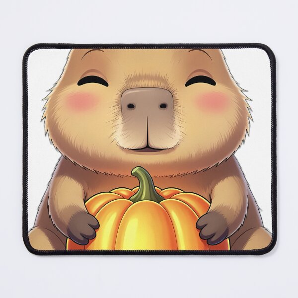 Item preview, Cute Capybara Pup Hugging Cozy Autumn Pumpkin designed and sold by pumsquare.