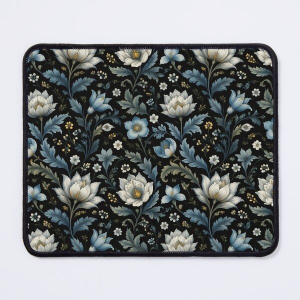 Item preview, Vintage Blue White Floral Damask Seamless Pattern designed and sold by FestivityFinds.