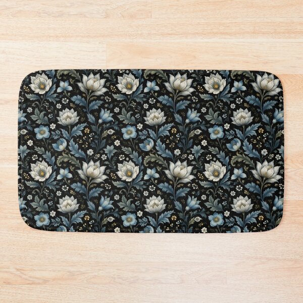Item preview, Vintage Blue White Floral Damask Seamless Pattern designed and sold by FestivityFinds.