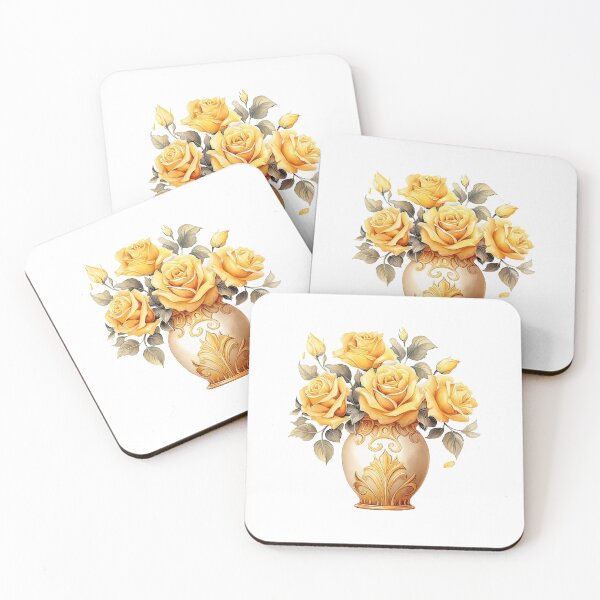 Item preview, Golden Rose Vase | Elegant Floral Aesthetic Art designed and sold by Mandayartstudio.