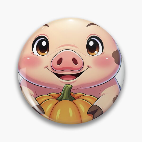 Item preview, Cute Miniature Piglet Hugging Round Autumn Pumpkin designed and sold by pumsquare.