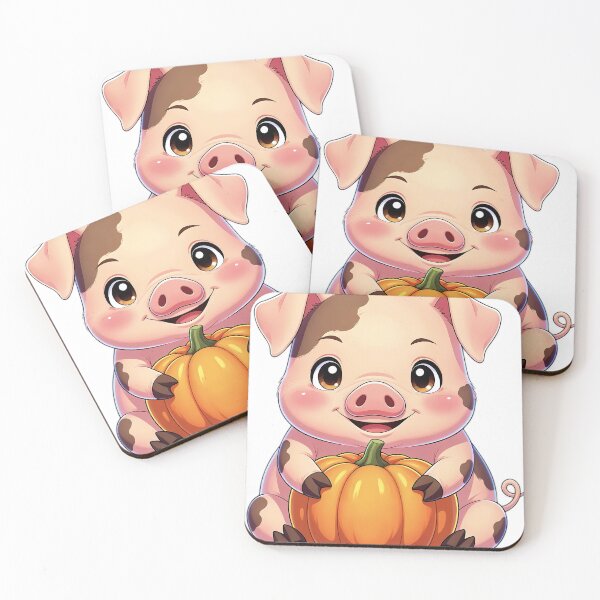 Item preview, Cute Miniature Piglet Hugging Round Autumn Pumpkin designed and sold by pumsquare.