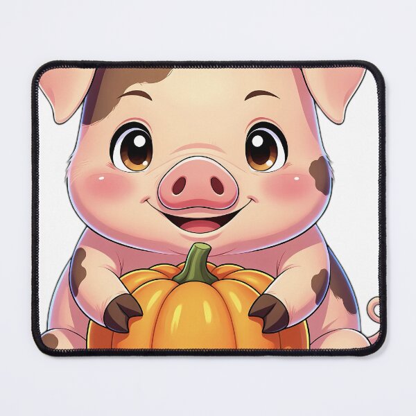 Item preview, Cute Miniature Piglet Hugging Round Autumn Pumpkin designed and sold by pumsquare.