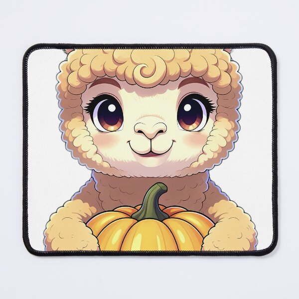 Item preview, Cute Fluffy Alpaca Hugging Golden Autumn Pumpkin designed and sold by pumsquare.