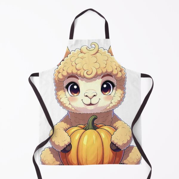 Item preview, Cute Fluffy Alpaca Hugging Golden Autumn Pumpkin designed and sold by pumsquare.