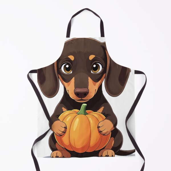 Item preview, Cute Dachshund Puppy Hugging Long Autumn Pumpkin designed and sold by pumsquare.