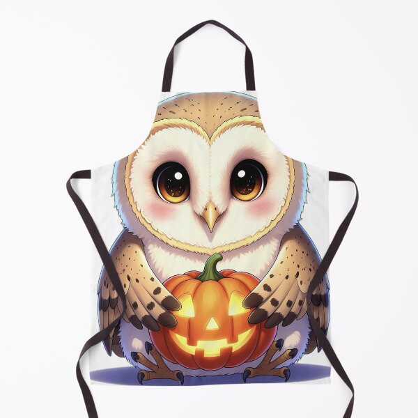 Item preview, Cute Baby Barn Owl Hugging Glowing Jack-o'-Lantern Pumpkin designed and sold by pumsquare.
