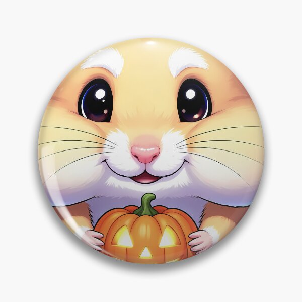 Item preview, Cute Dwarf Hamster Hugging Tiny Carved Autumn Pumpkin designed and sold by pumsquare.