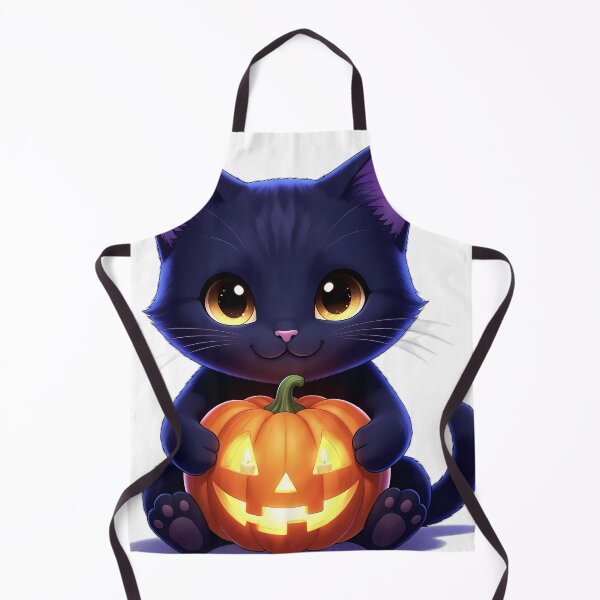 Item preview, Cute Halloween Black Kitten Hugging Glowing Jack-o'-Lantern Pumpkin designed and sold by pumsquare.