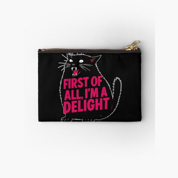 Item preview, First Of All I'M A Delight Roaring Black Cat Saying designed and sold by SumiSpiritArt.